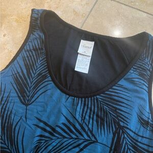 Soma Blue and Black Leaf Pattern dress that is reversaval